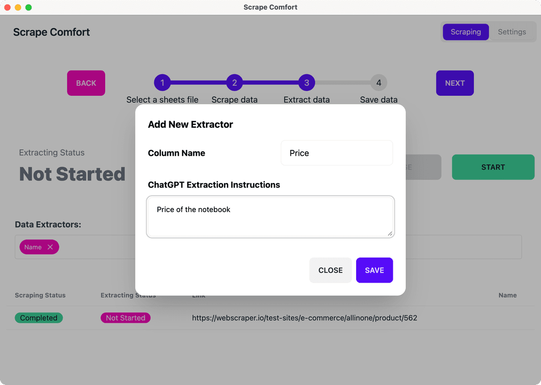 3. Set Up Extractors